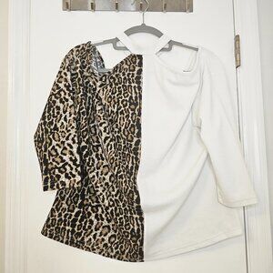SHEIN Off the Shoulder Leopard Print Blouse